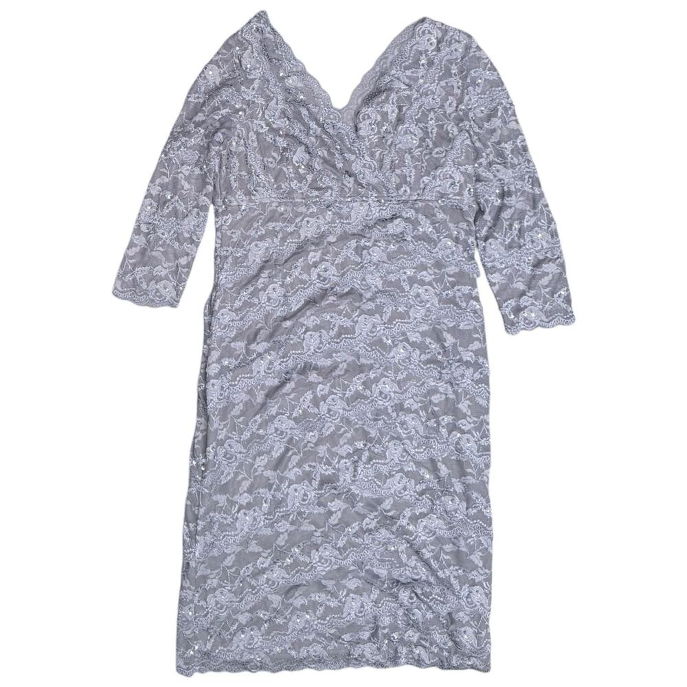 Caché Lavender Beaded Lace Sequin Sheath Dress Size 12